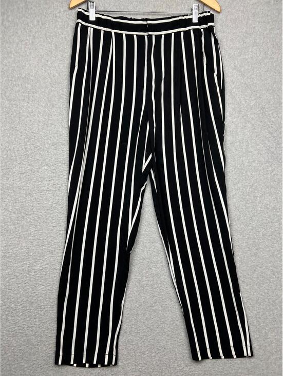 Forever 21 Pants - Pinstripes Womens L Straight Leg Pants Slacks Office Work Black Casual Work